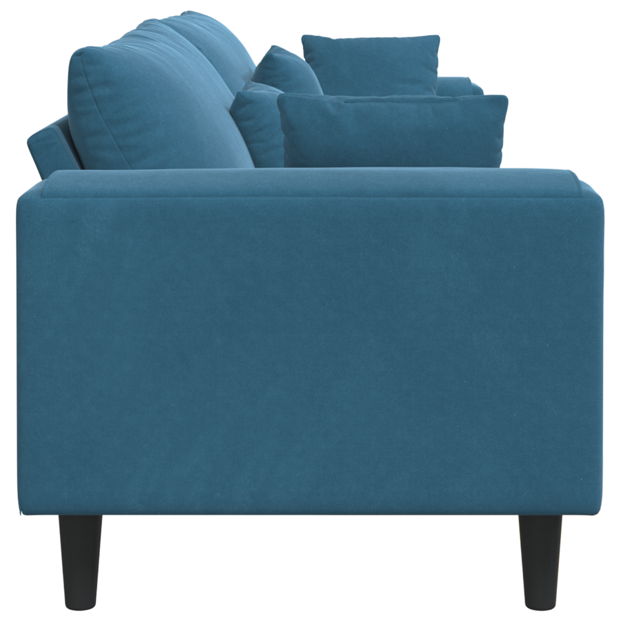 Velours Bank met kussen met kussen Blauw 208 cm Fluweel