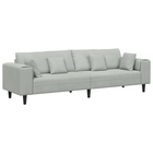 Sofa with Cushion Light Grey 250 x 77 x 76 cm Velvet