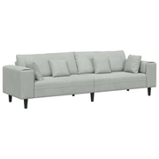 Sofa with Cushion Light Grey 250 x 77 x 76 cm Velvet