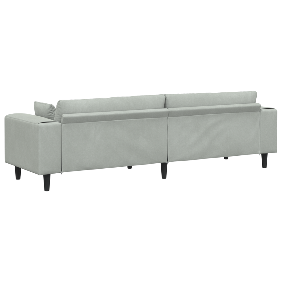 Velours Bank met kussen met kussen Lichtgrijs 208 cm Fluweel