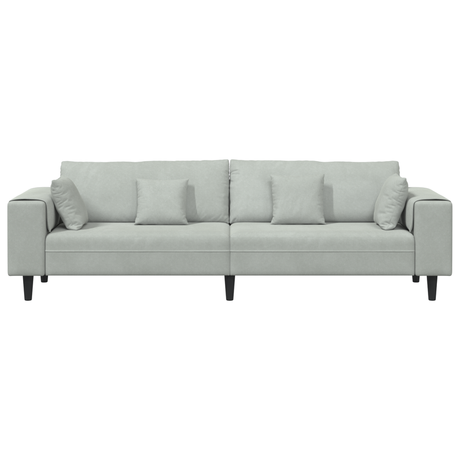 Velours Bank met kussen met kussen Lichtgrijs 208 cm Fluweel