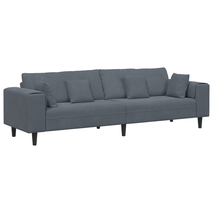 Velours Bank met kussen met kussen Donkergrijs 208 cm Fluweel
