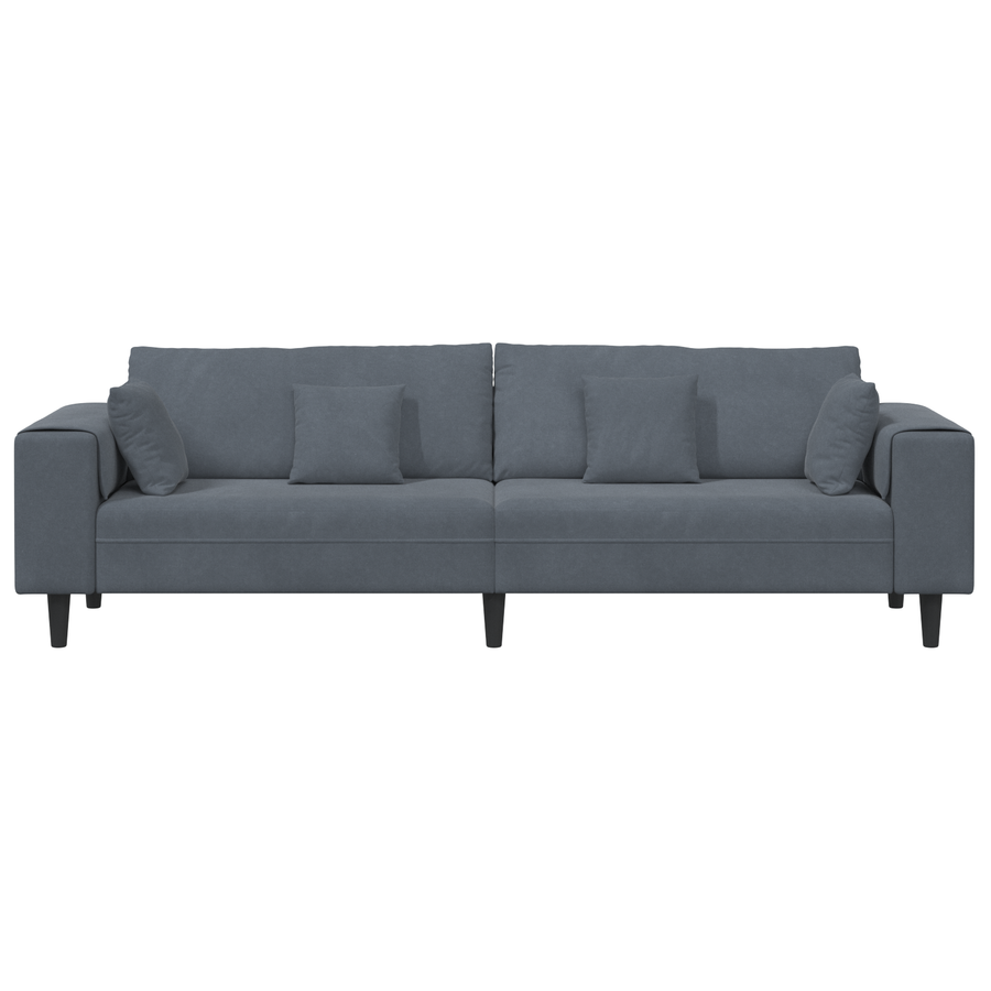 Velours Bank met kussen met kussen Donkergrijs 208 cm Fluweel