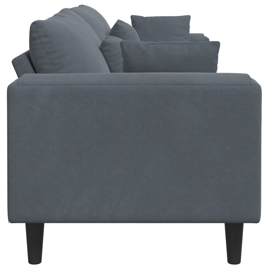 Velours Bank met kussen met kussen Donkergrijs 208 cm Fluweel