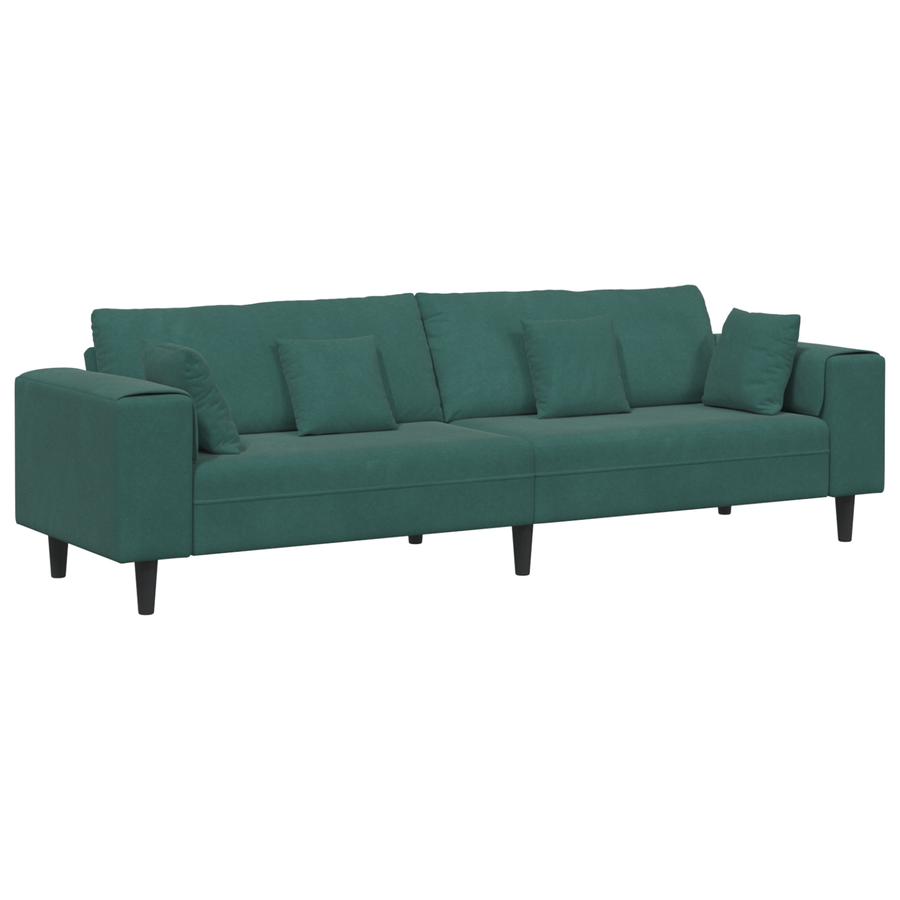 Velours Bank met kussen met kussen Donkergroen 208 cm Fluweel