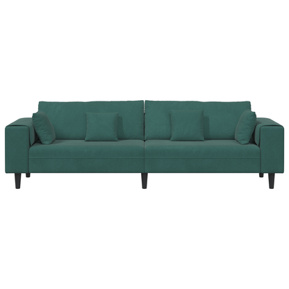 Velours Bank met kussen met kussen Donkergroen 208 cm Fluweel