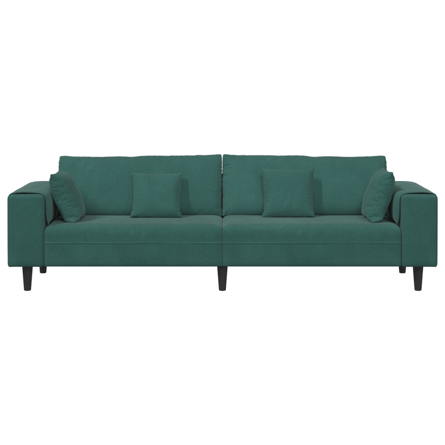 Velours Bank met kussen met kussen Donkergroen 208 cm Fluweel