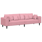 Bank roze 209x77x76 cm fluweel