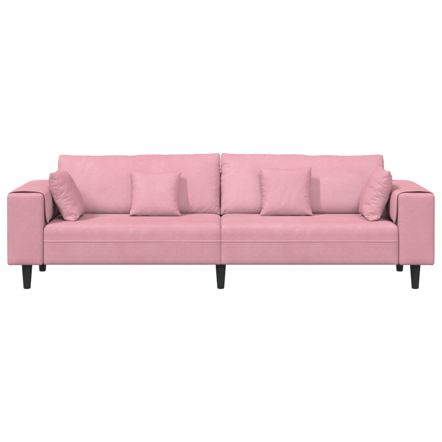 Velours Bank met kussen met kussen Roze 209 cm Fluweel