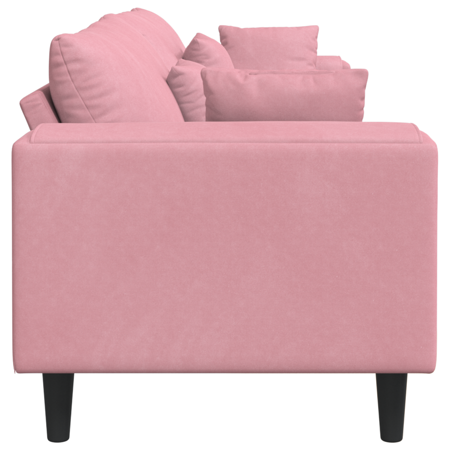 Velours Bank met kussen met kussen Roze 209 cm Fluweel