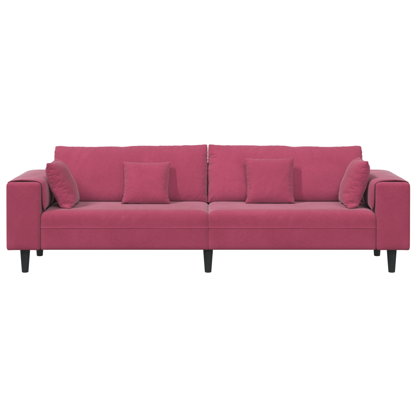 Velours Bank met kussen met kussen Wijnrood 208 cm Fluweel