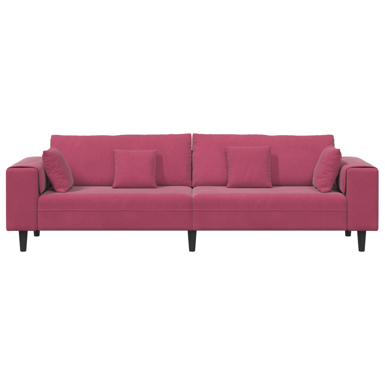 Velours Bank met kussen met kussen Wijnrood 208 cm Fluweel