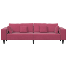 Velours Bank met kussen met kussen Wijnrood 208 cm Fluweel
