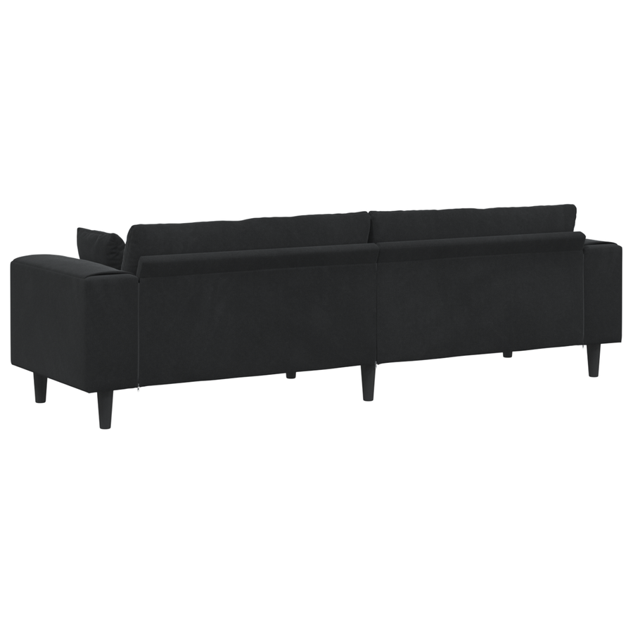 Velours Bank met kussen met kussen Zwart 208 cm Fluweel