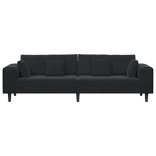 Velours Bank met kussen met kussen Zwart 208 cm Fluweel