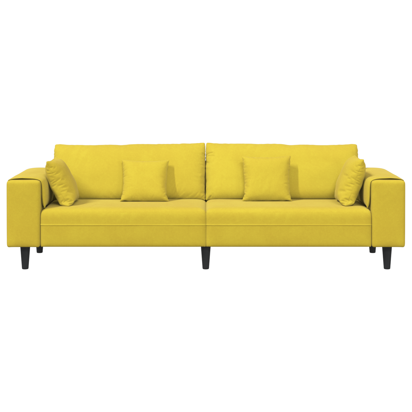 Velours Bank met kussen met kussen Geel 210 cm Fluweel