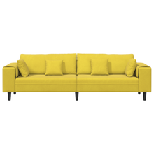 Velours Bank met kussen met kussen Geel 210 cm Fluweel
