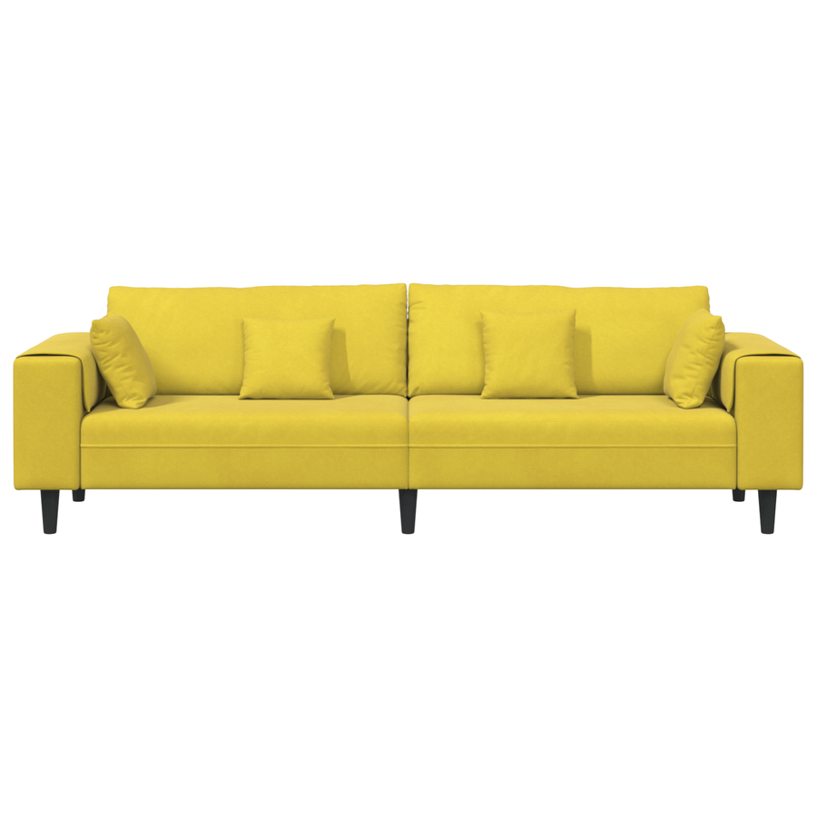 Velours Bank met kussen met kussen Geel 210 cm Fluweel