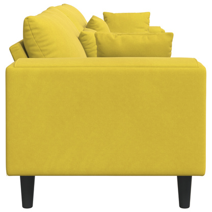 Velours Bank met kussen met kussen Geel 210 cm Fluweel