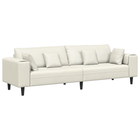 Sofa with cushion Cream 250 x 77 x 76 cm Velvet