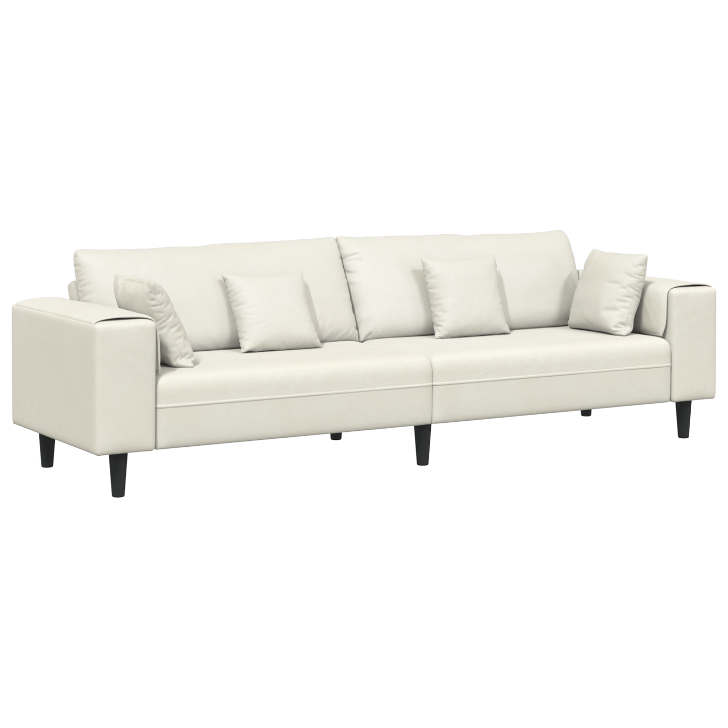 Velours Bank met kussen met kussen Crème 208 cm Fluweel