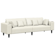 Sofa with cushion Cream 250 x 77 x 76 cm Velvet