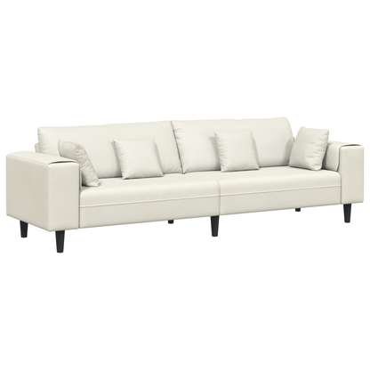 Velours Bank met kussen met kussen Crème 208 cm Fluweel