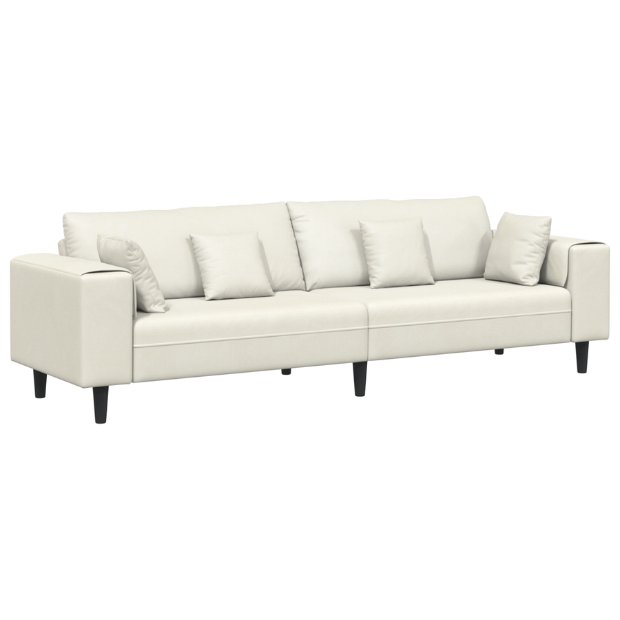 Velours Bank met kussen met kussen Crème 208 cm Fluweel