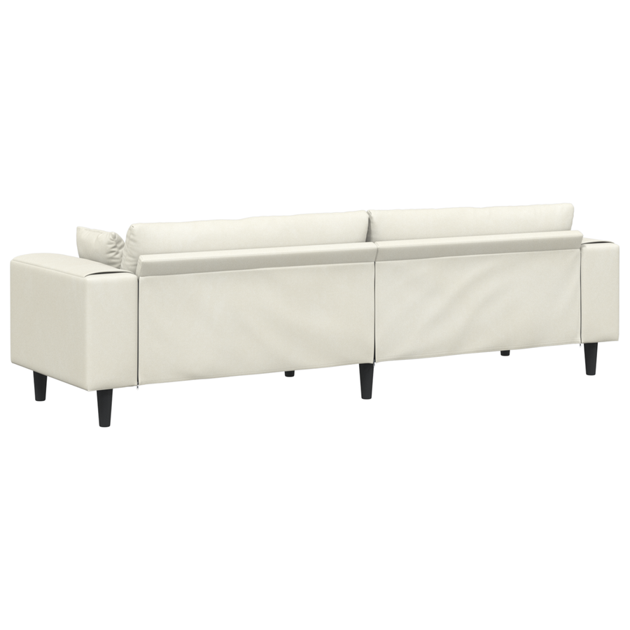Velours Bank met kussen met kussen Crème 208 cm Fluweel