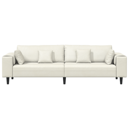 Velours Bank met kussen met kussen Crème 208 cm Fluweel