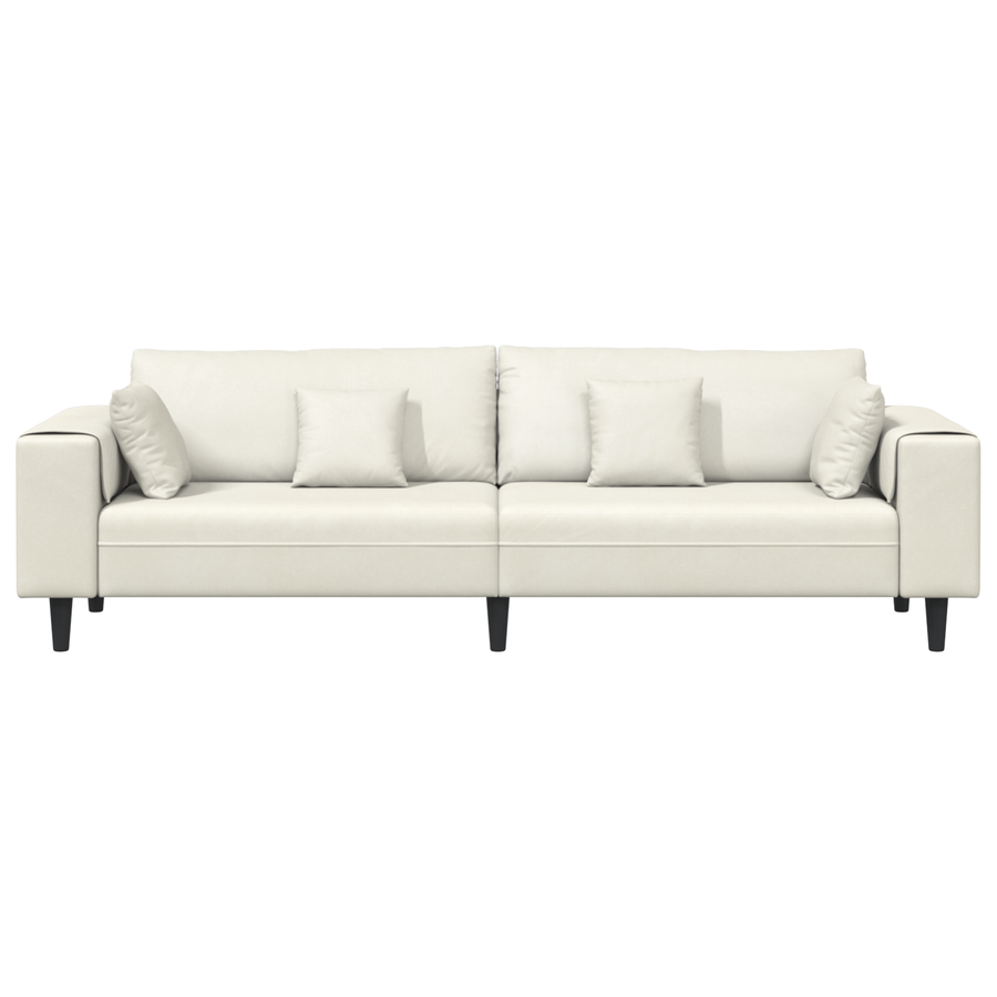 Velours Bank met kussen met kussen Crème 208 cm Fluweel