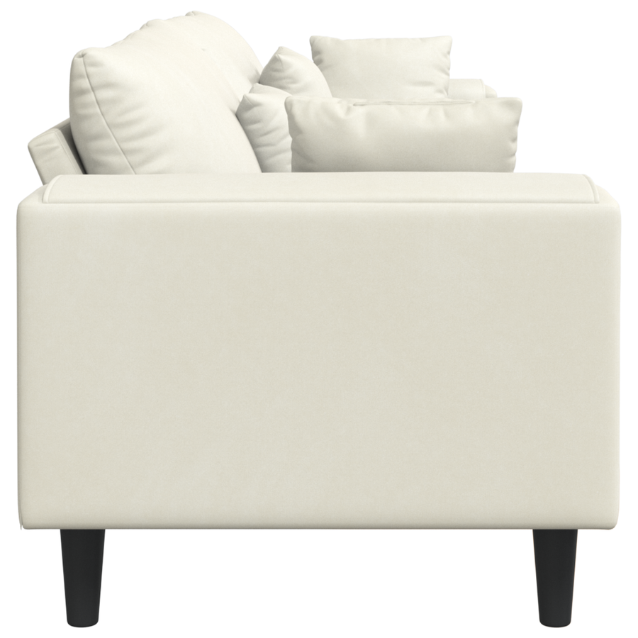 Velours Bank met kussen met kussen Crème 208 cm Fluweel