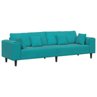 Sofa with cushion Turquoise 250 x 77 x 76 cm Velvet