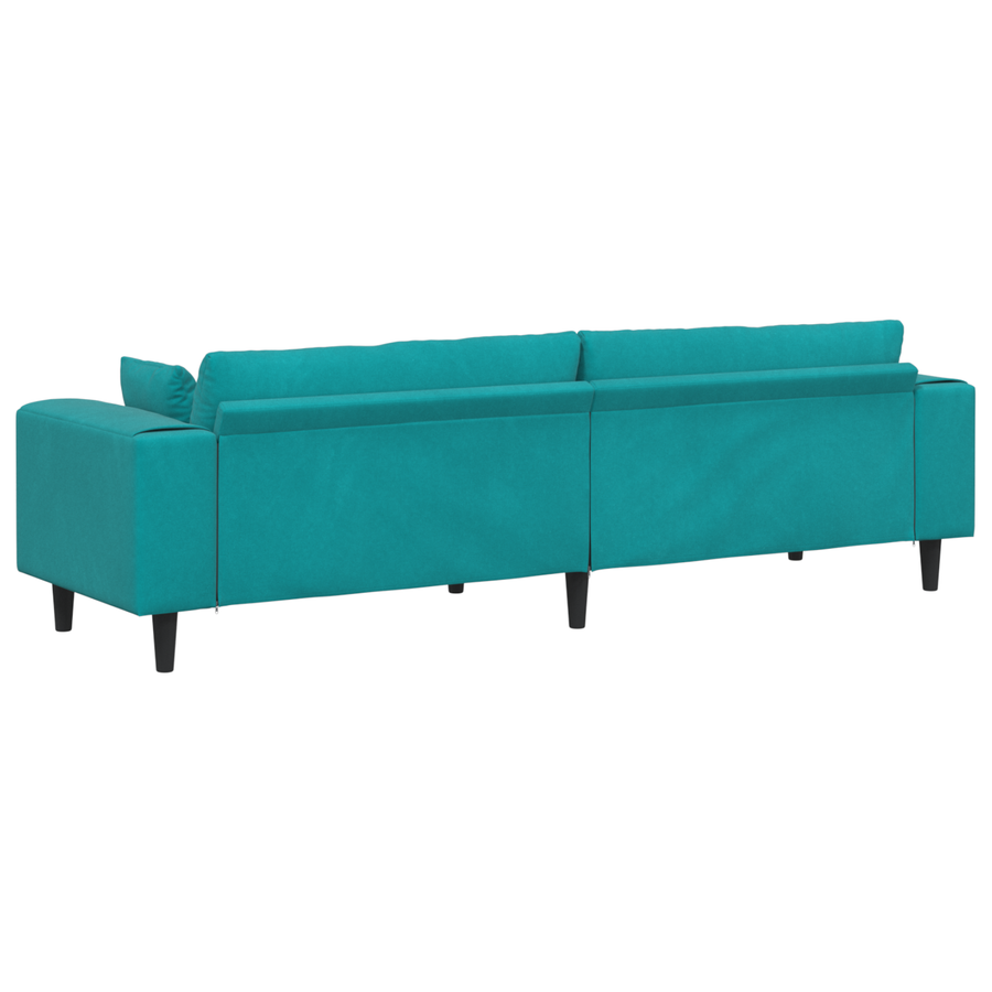 Velours Bank met kussen met kussen Turquoise 208 cm Fluweel