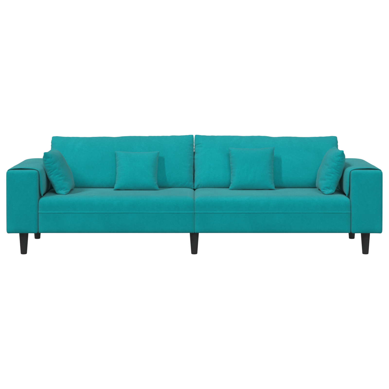 Velours Bank met kussen met kussen Turquoise 208 cm Fluweel