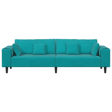 Velours Bank met kussen met kussen Turquoise 208 cm Fluweel