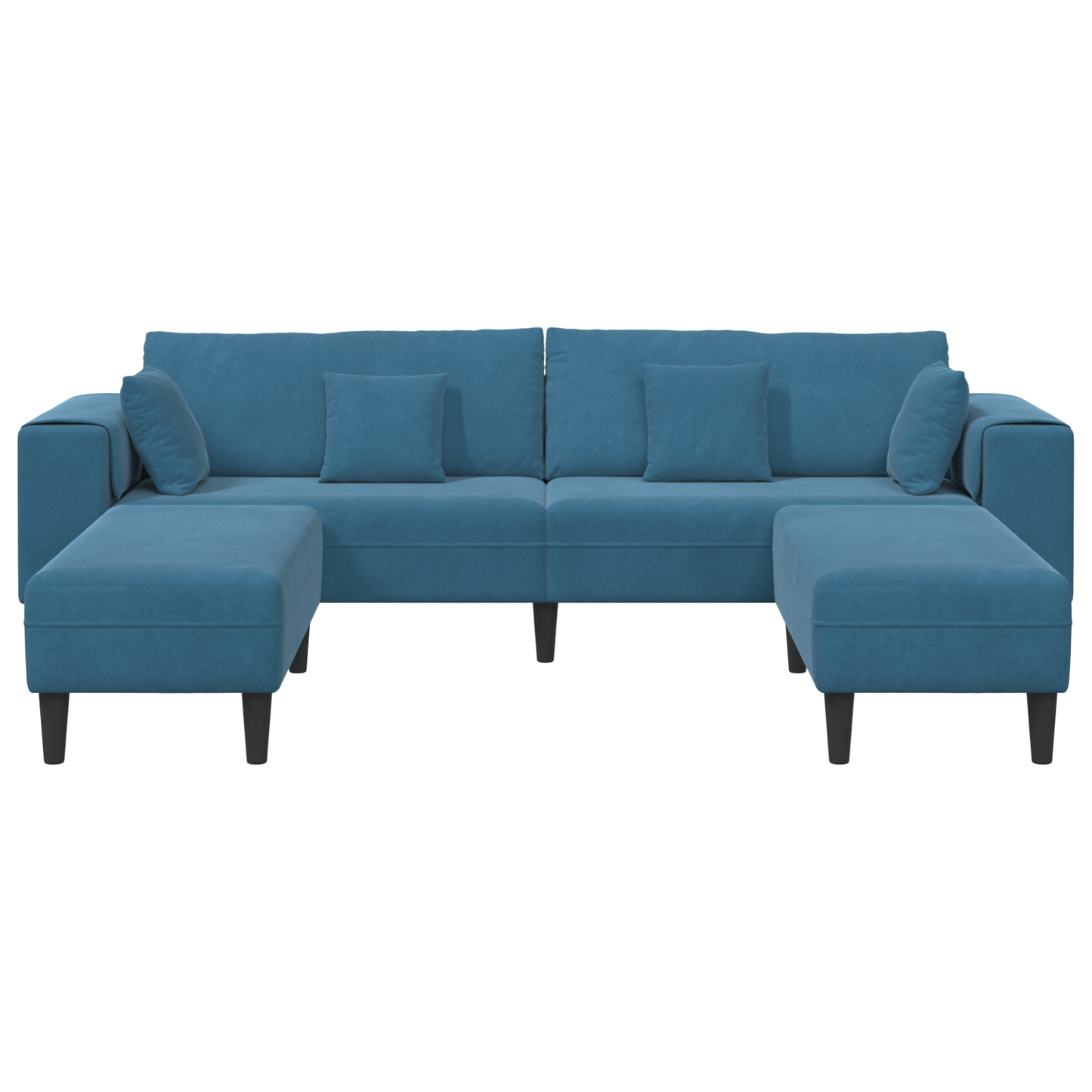 Velours Bank met kussen met kussen 3 pcs Blauw 208 cm Fluweel