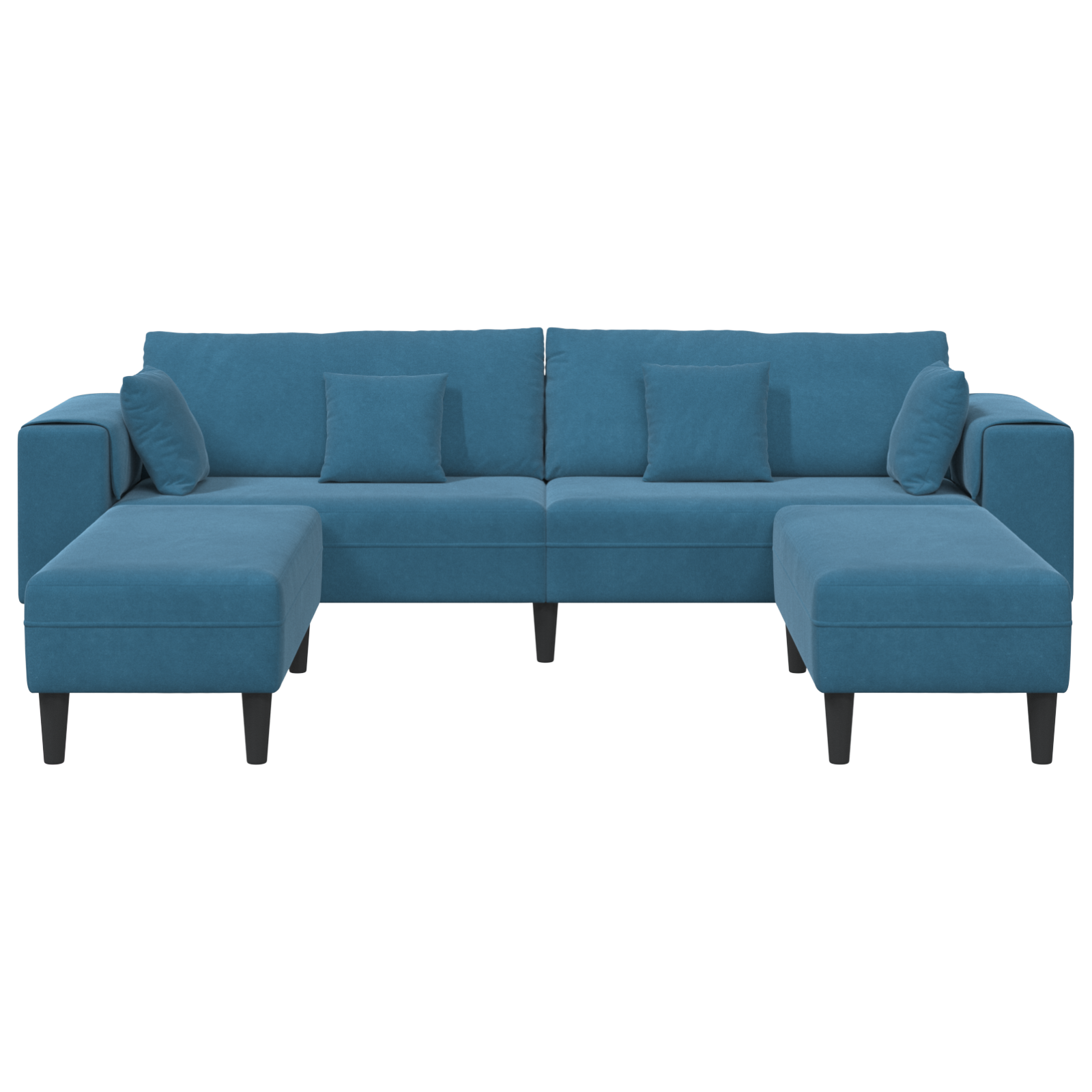 Velours Bank met kussen met kussen 3 pcs Blauw 208 cm Fluweel