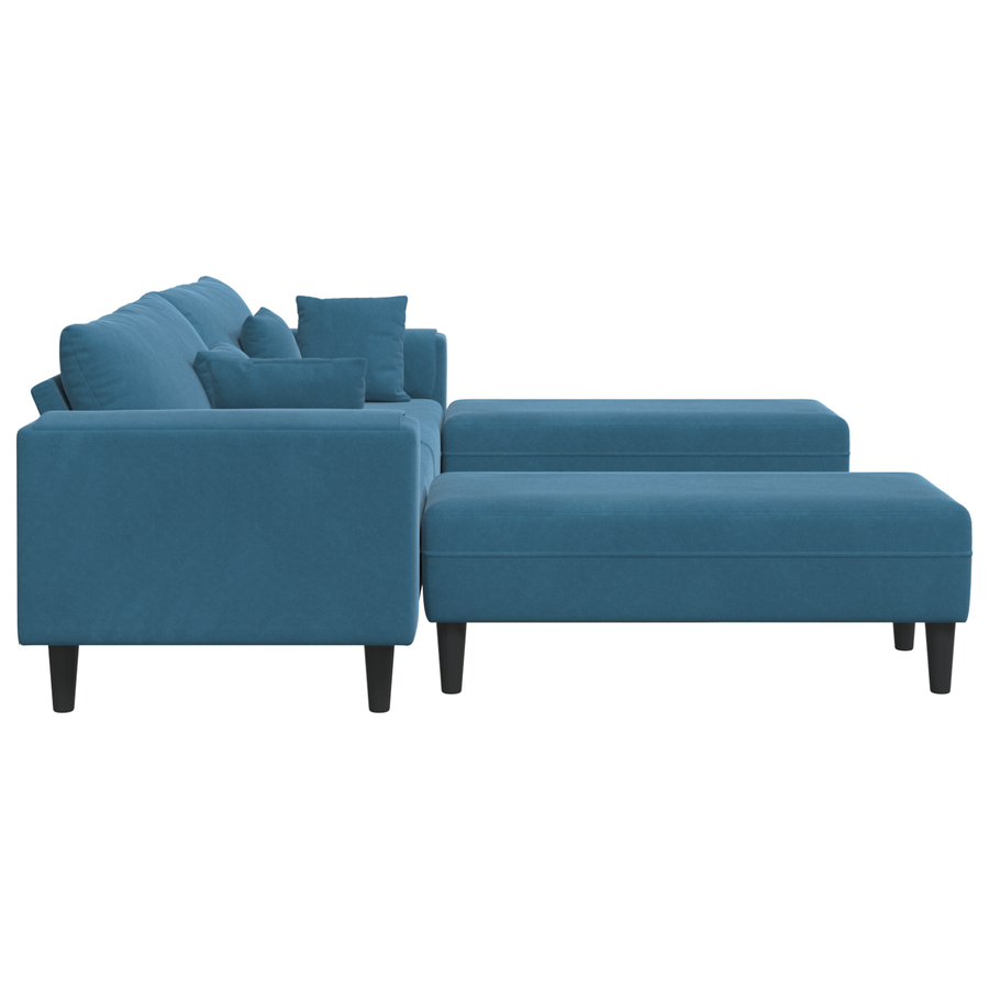 Velours Bank met kussen met kussen 3 pcs Blauw 208 cm Fluweel