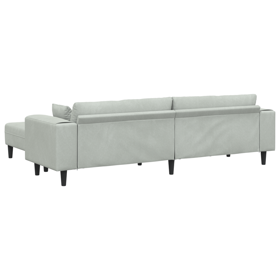 Velours Bank met kussen met kussen 3 pcs Lichtgrijs 208 cm Fluweel