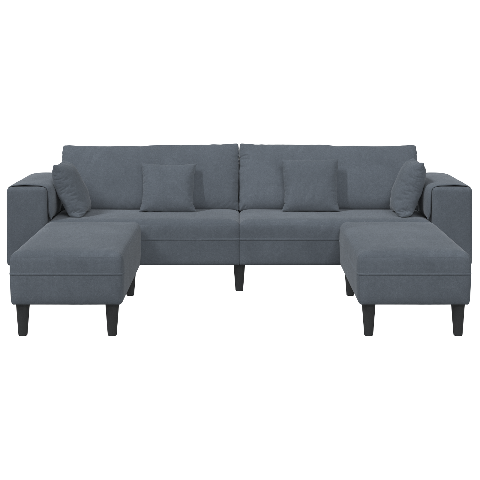 Velours Bank met kussen met kussen 3 pcs Donkergrijs 208 cm Fluweel