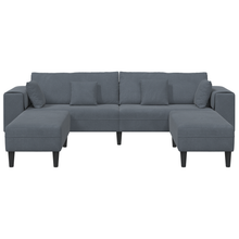 Velours Bank met kussen met kussen 3 pcs Donkergrijs 208 cm Fluweel