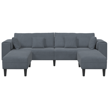 Velours Bank met kussen met kussen 3 pcs Donkergrijs 208 cm Fluweel