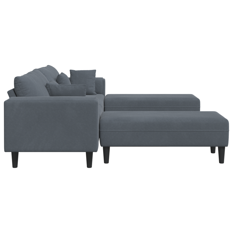Velours Bank met kussen met kussen 3 pcs Donkergrijs 208 cm Fluweel