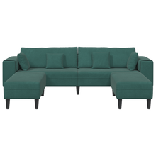 Velours Bank met kussen met kussen 3 pcs Donkergroen 208 cm Fluweel