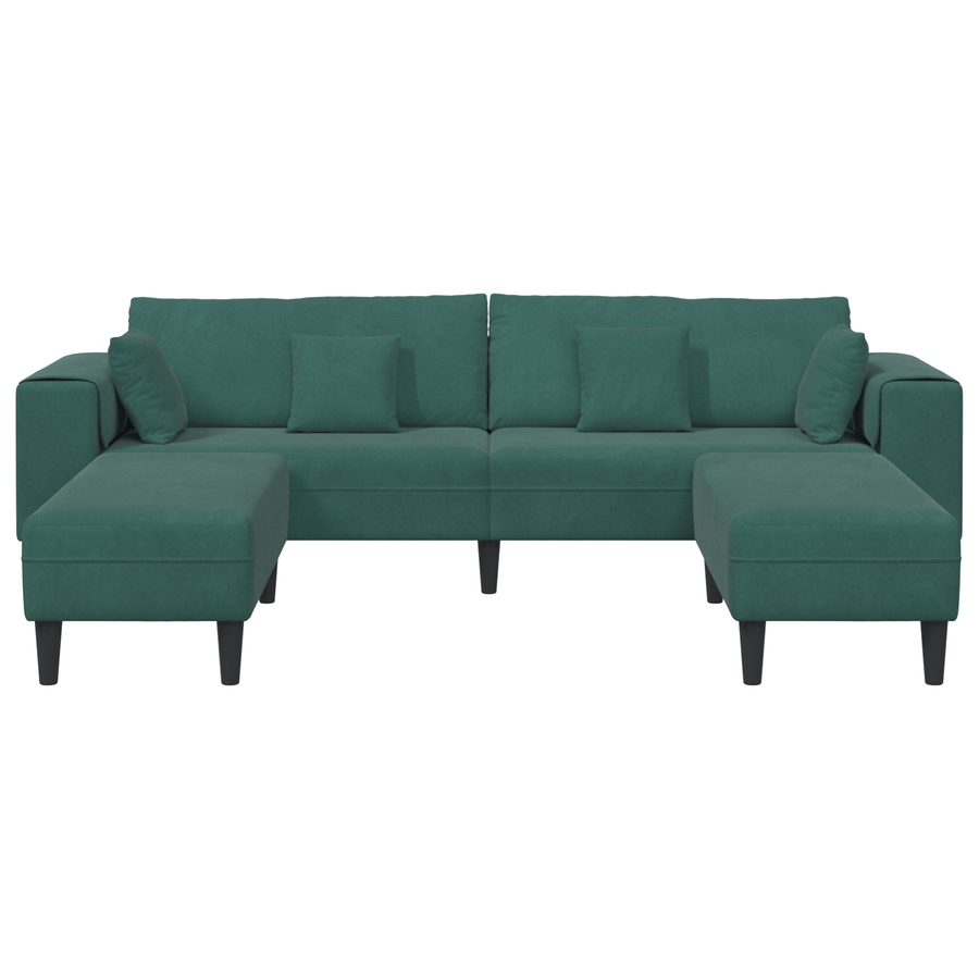 Velours Bank met kussen met kussen 3 pcs Donkergroen 208 cm Fluweel