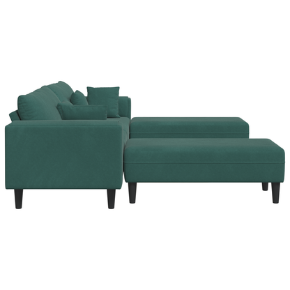Velours Bank met kussen met kussen 3 pcs Donkergroen 208 cm Fluweel
