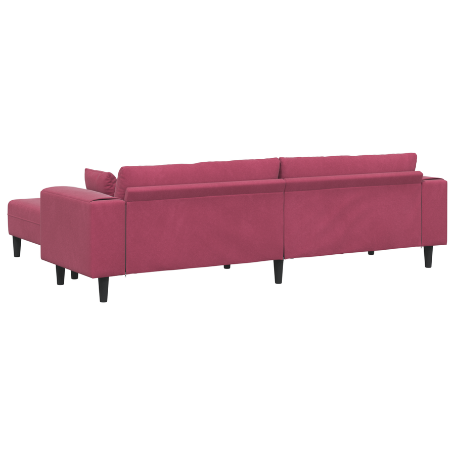 Velours Bank met kussen met kussen 3 pcs Wijnrood 208 cm Fluweel
