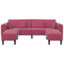 Velours Bank met kussen met kussen 3 pcs Wijnrood 208 cm Fluweel