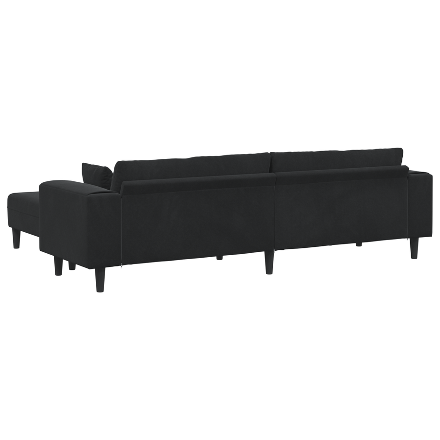 Velours Bank met kussen met kussen 3 pcs Zwart 208 cm Fluweel